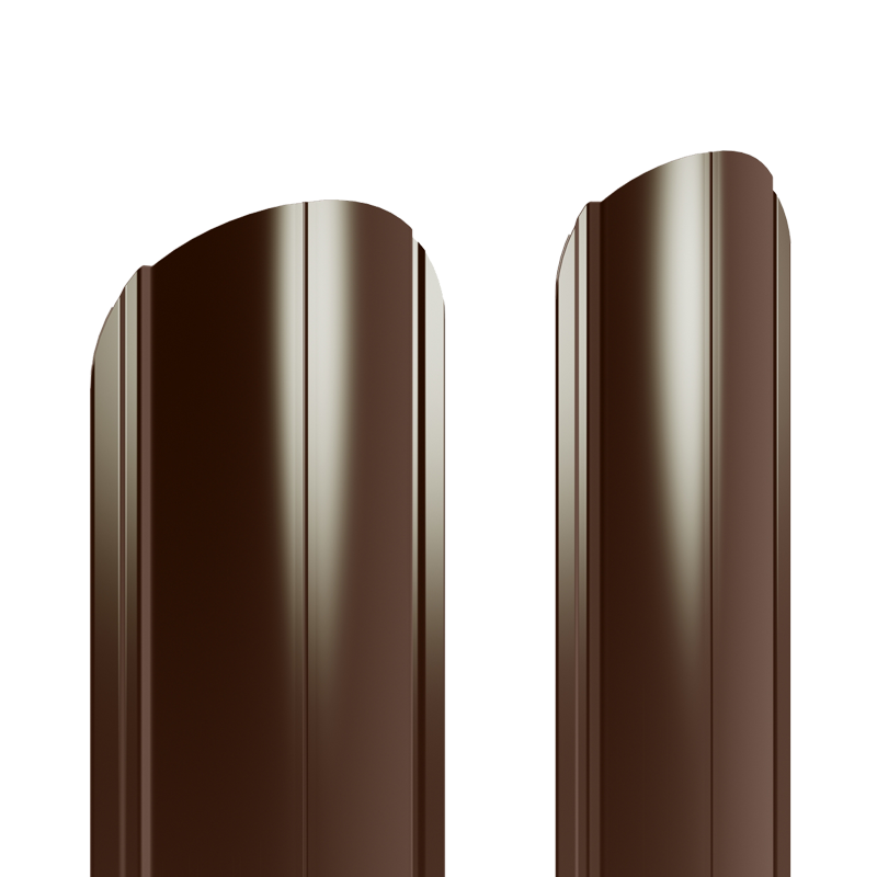 Штакетник металлический 130 мм Полукруглый 1250 мм фигурный ДВС PE 0,45 мм RAL8017