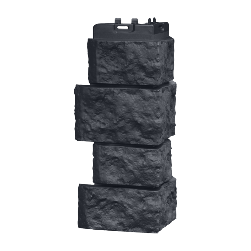 Внешний угол для фасадной панели Grand Line Classic Дикий камень Графит под камень со скидкой в Санкт-Петербурге 